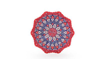 بشقاب کوچک مینا کاری اثر استاد مرتضی اسماعیلی