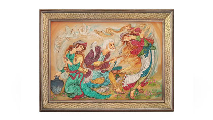 تابلوی مینیاتور اصفهان طرح ساغر و ساقی