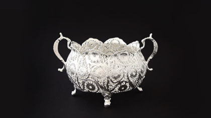 گز خوری دسته دار ملیله کاری سایز کوچک